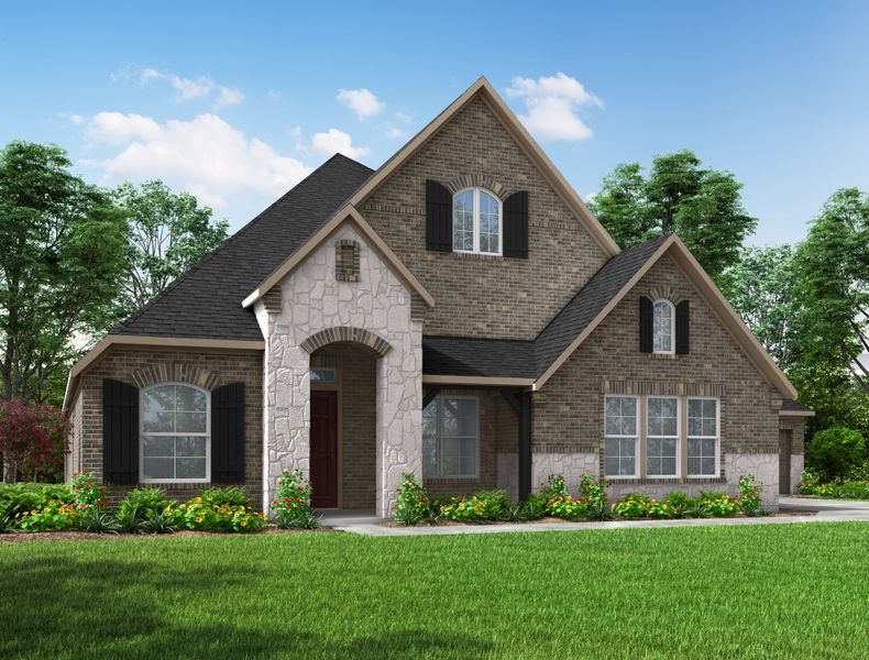 Representative exterior photo of a completed home built from the Wimberley by Beazer Homes in Timber Hollow: Heritage Collection, Magnolia, TX (Image 2).