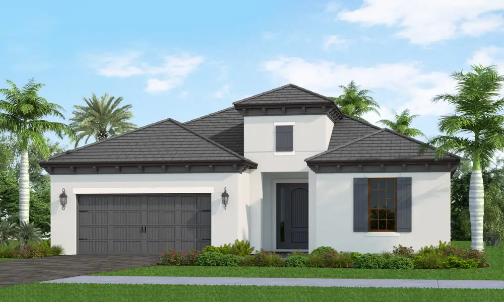 Representative exterior photo of a completed home built from the Eventide 4 by Neal Communities in Vistera of Venice, Venice, FL (Image 2).