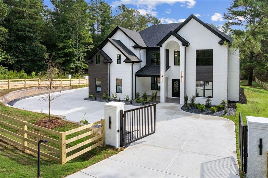 Front exterior of a new home in , Lawrenceville, GA, highlighting curb appeal (Image 27).