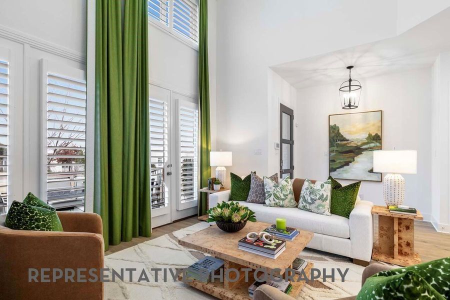 Furnished interior view inside a new home in Woodforest Townhomes, Montgomery (Image 9). Furnished interior view inside a new home in Woodforest Townhomes, Montgomery (Image 9).