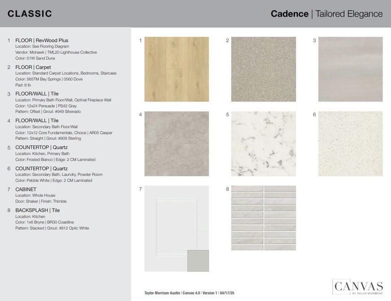 Interior design selections. Home is under construction, design selections are subject to change.