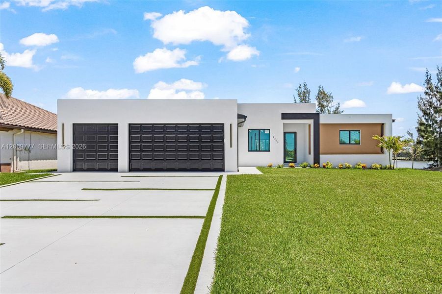 Front exterior of a new home in , Cape Coral, FL, highlighting curb appeal (Image 19).