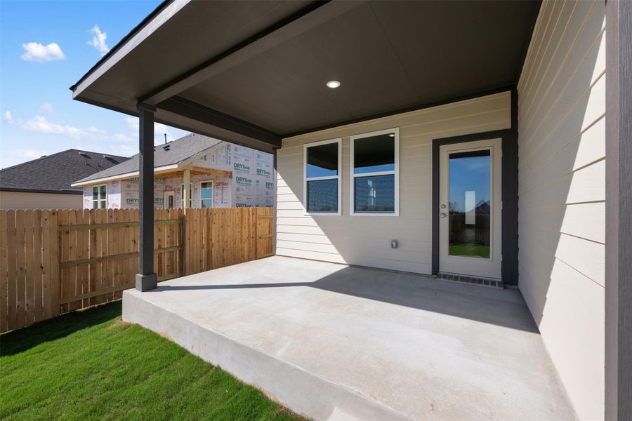 Exterior details and patio area of a home in Patterson Ranch, Georgetown (Image 24). Exterior details and patio area of a home in Patterson Ranch, Georgetown (Image 24).