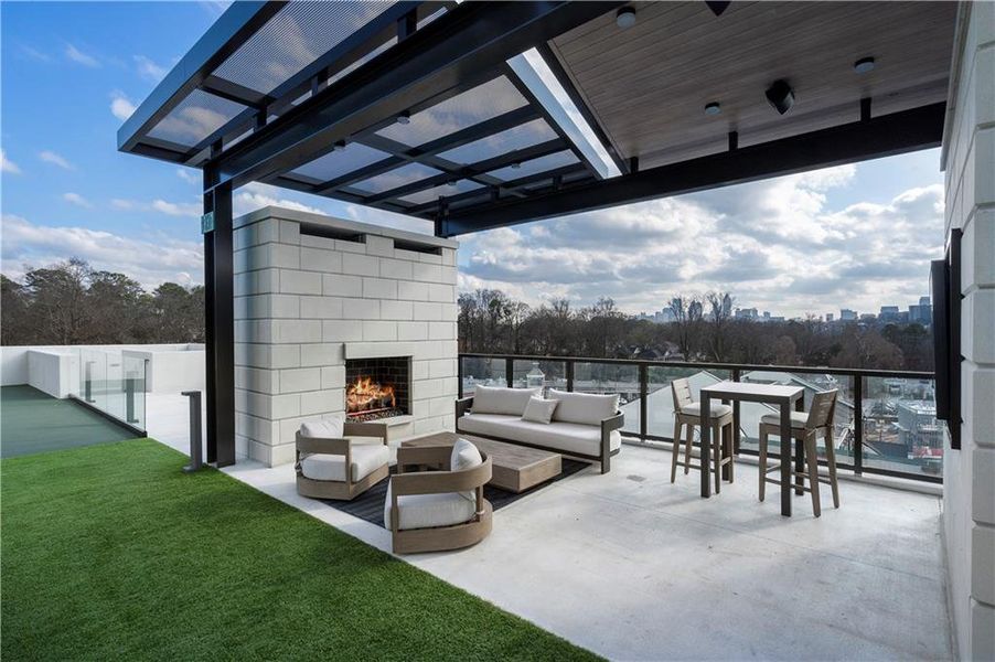 Exterior details and patio area of a home in The Dillon Buckhead, Atlanta (Image 34).
