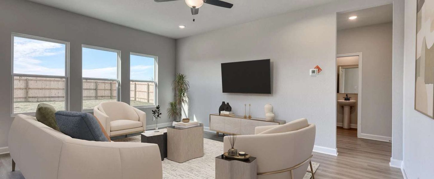 Representative furnished interior of a home built from the Alexis by Ashton Woods in Hennersby Hollow, San Antonio (Image 4).