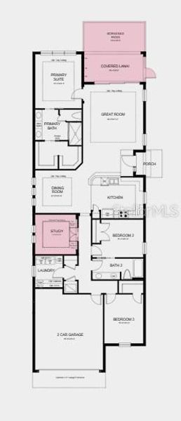 2D floor plan layout of this home in Esplanade at Azario Lakewood Ranch, Bradenton, FL (Image 3).