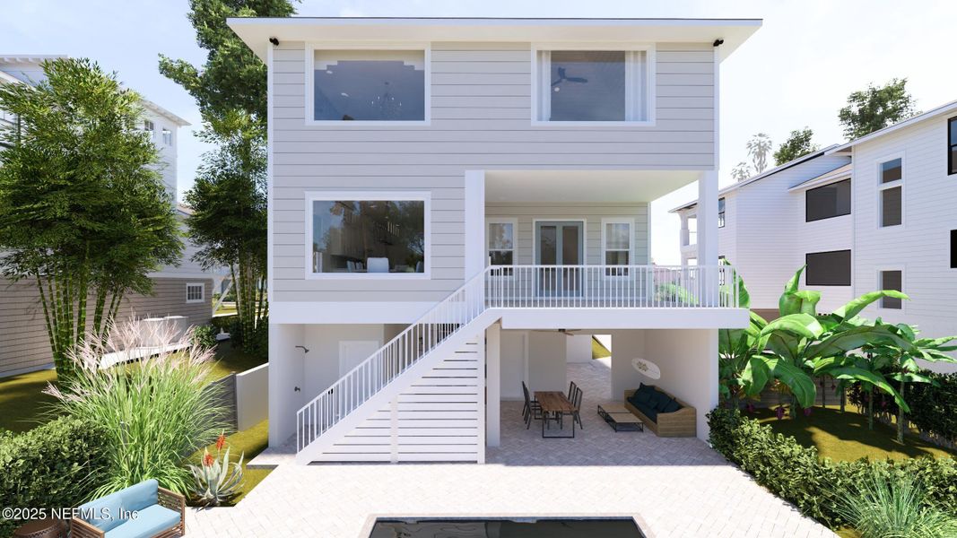 Exterior details and patio area of a home in , Atlantic Beach (Image 2). Exterior details and patio area of a home in , Atlantic Beach (Image 2).