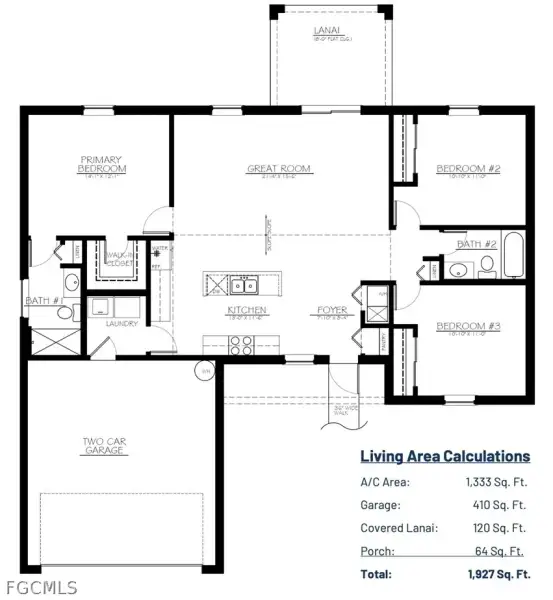 2D floor plan layout of this home in Cape Coral, Cape Coral, FL (Image 4).