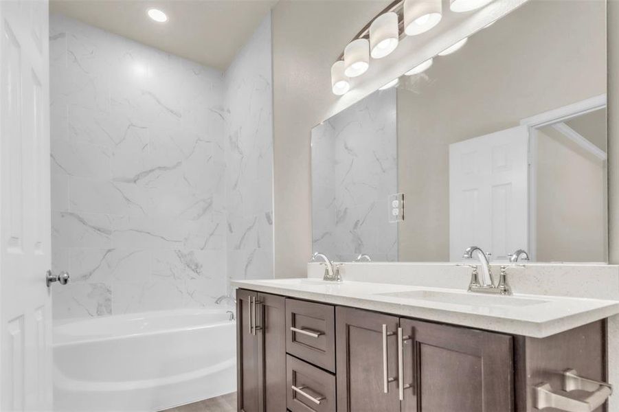 Retreat ensuite is large with amenities