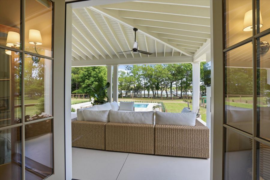Exterior details and patio area of a home in , Wadmalaw Island (Image 28).