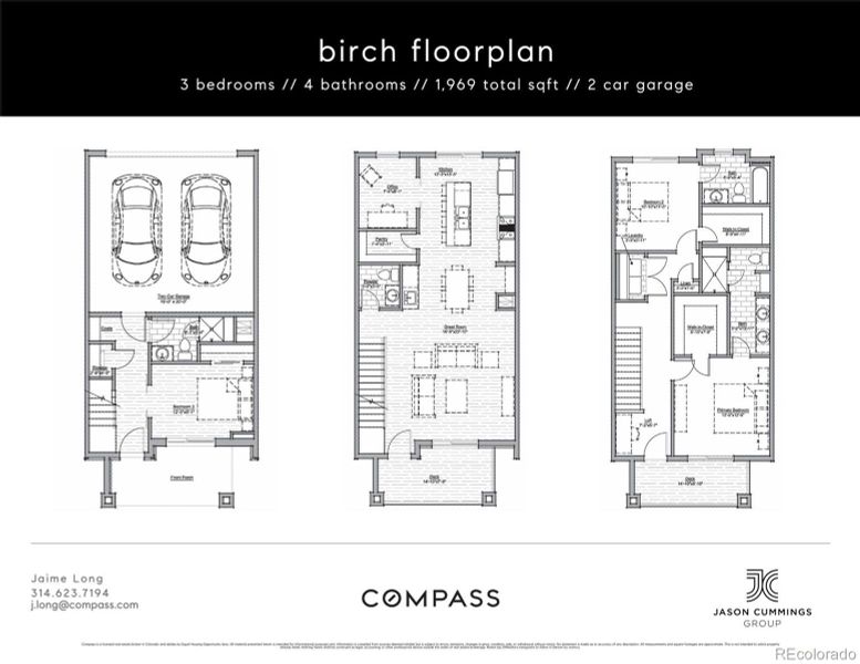 2D floor plan layout of this home in A Line Townhomes, Denver, CO (Image 3).