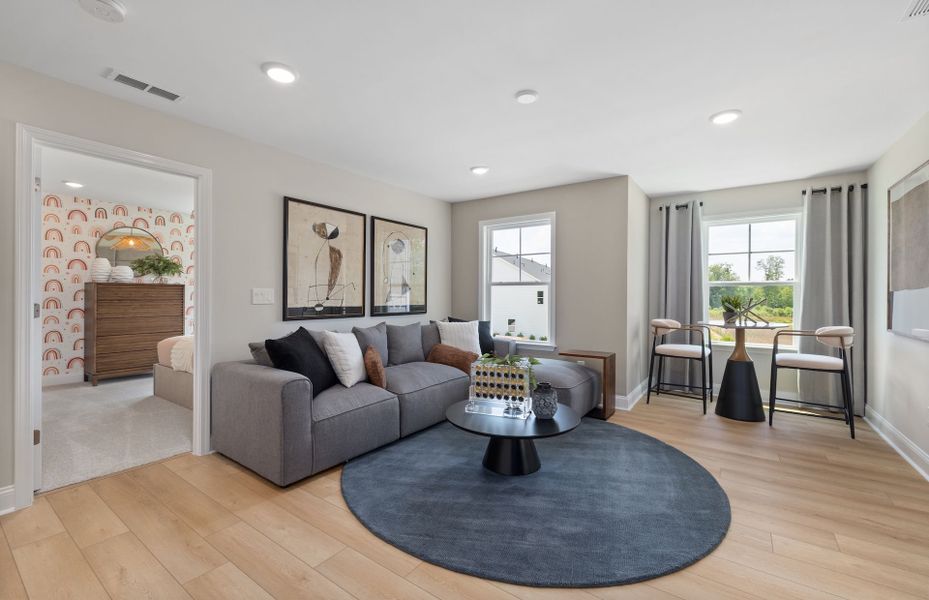 Representative furnished interior of a home built from the Continental by Pulte Homes in The Preserve at Marks Creek, Knightdale (Image 7). Representative furnished interior of a home built from the Continental by Pulte Homes in The Preserve at Marks Creek, Knightdale (Image 7).