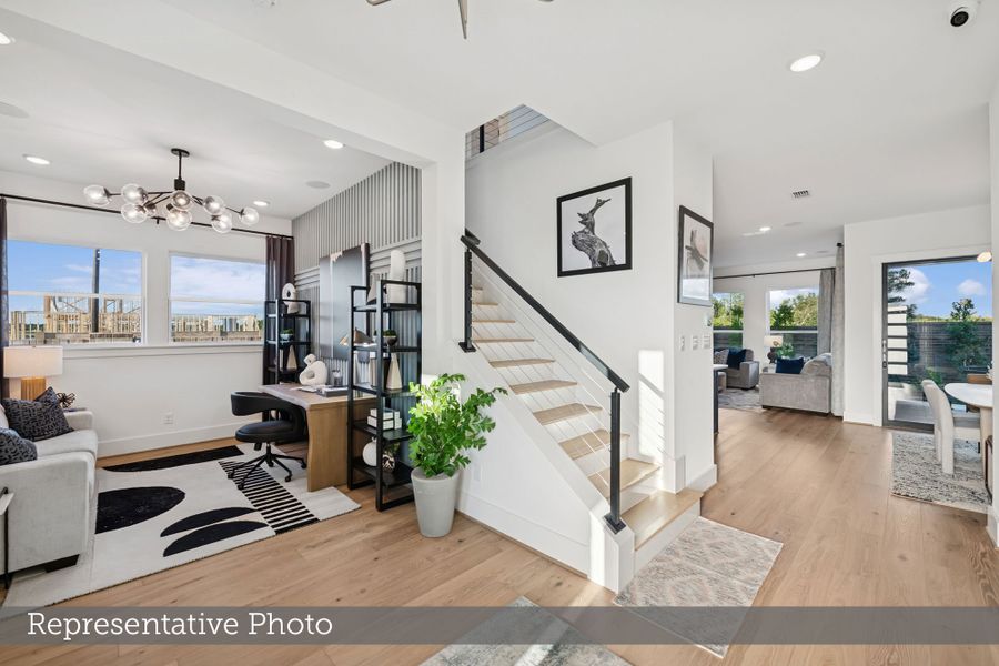 Furnished interior view inside a new home in Easthaven at Bridgeland Central - Vision Collection, Cypress (Image 5).