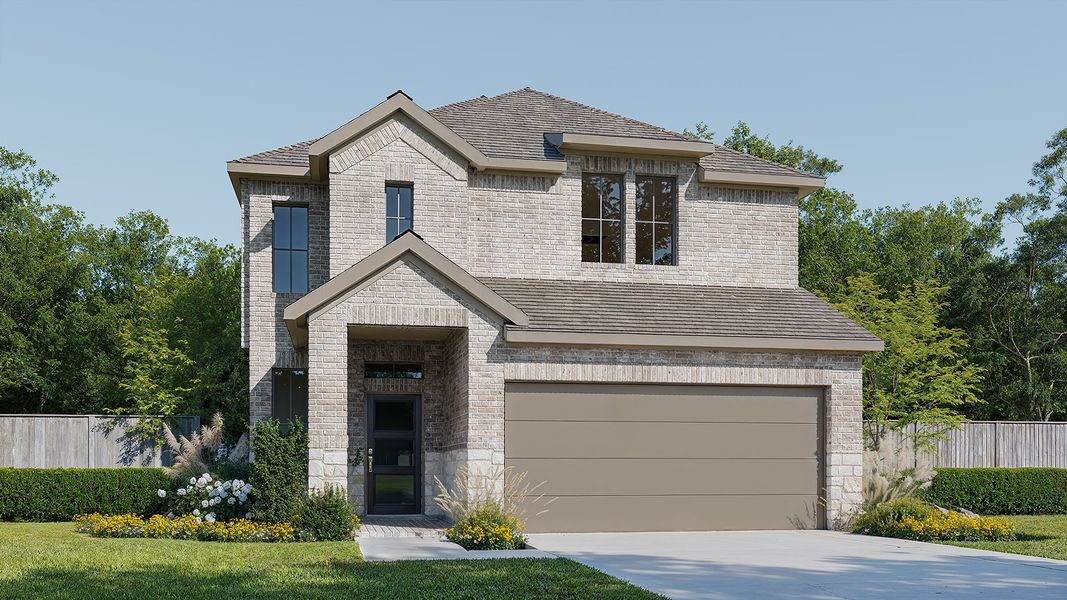 Representative exterior photo of a completed home built from the 2399W by Perry Homes in Santa Rita Ranch Tierra Rosa, Liberty Hill, TX (Image 9).