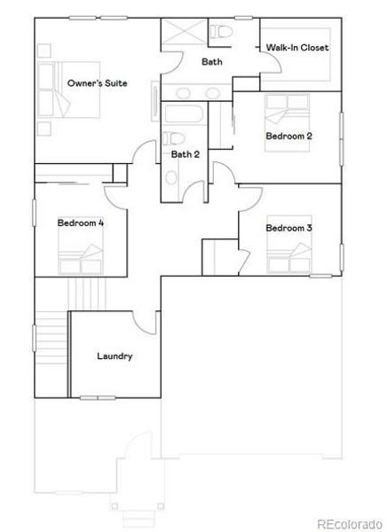 2D floor plan layout of this home in Kinston, Loveland, CO (Image 3).