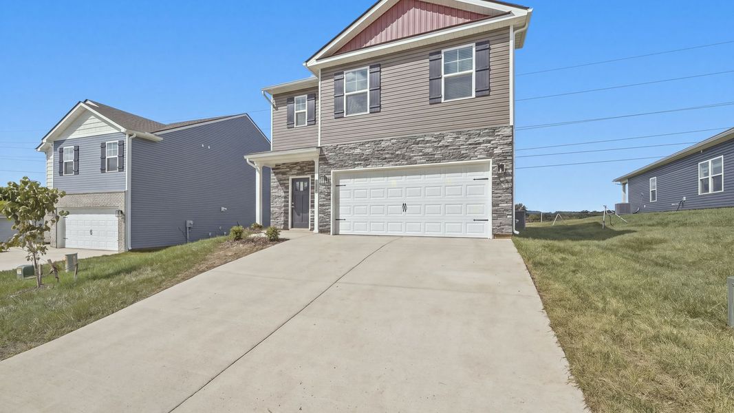 Front exterior of a new home in Fieldcrest Acres, Blountville, TN, highlighting curb appeal (Image 16).