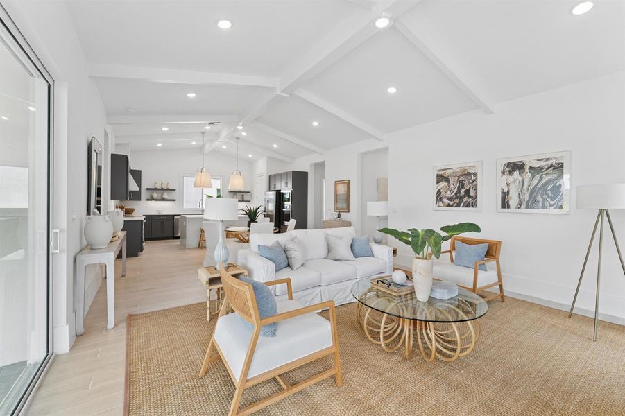 Kitchen, Great Room & Dining Area