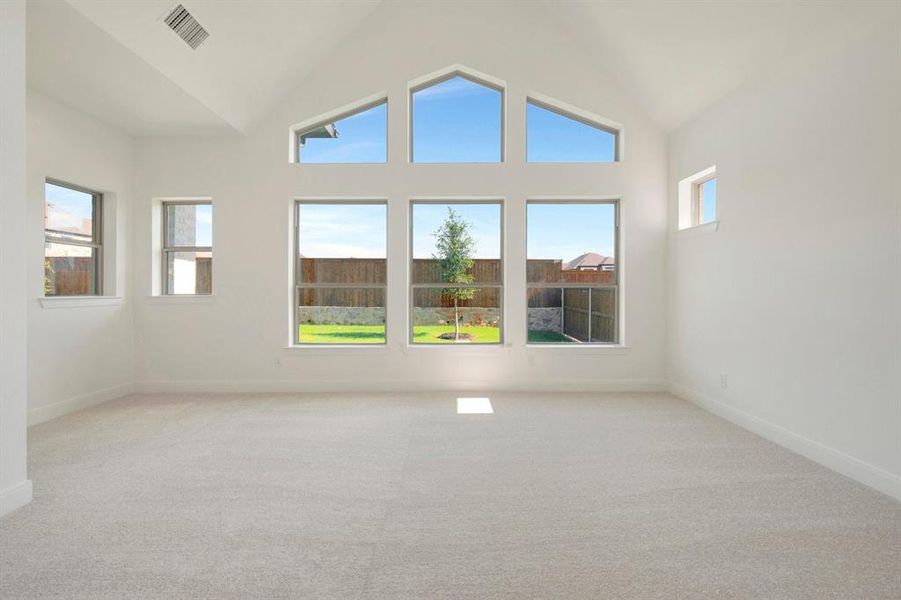 Vaulted ceiling with architectural windows Vaulted ceiling with architectural windows
