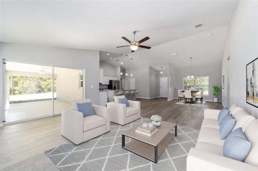 Furnished interior view inside a new home in , Dunnellon (Image 9).
