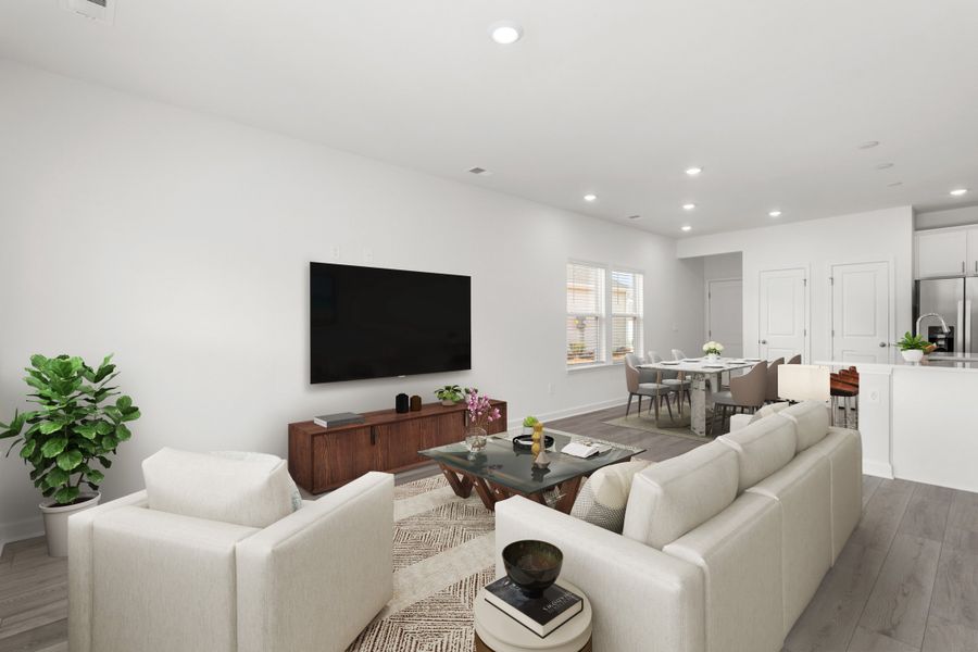 Furnished interior view inside a new home in Waterside - Boardwalk Series, Longs (Image 4). Furnished interior view inside a new home in Waterside - Boardwalk Series, Longs (Image 4).