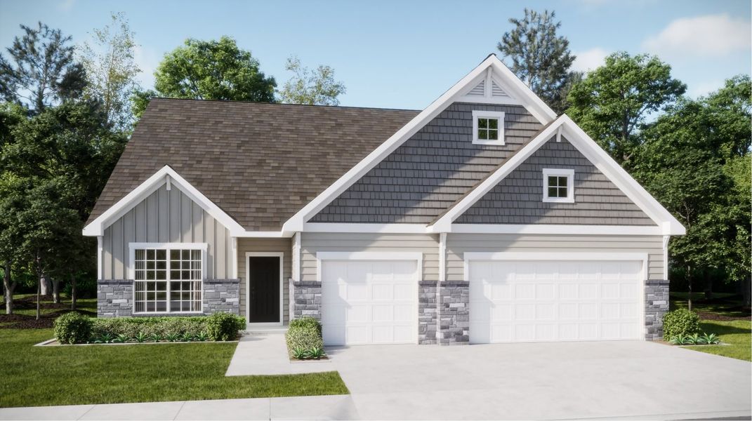 Front exterior of a new home in Roselyn, Lancaster, SC, highlighting curb appeal (Image 1). Front exterior of a new home in Roselyn, Lancaster, SC, highlighting curb appeal (Image 1).