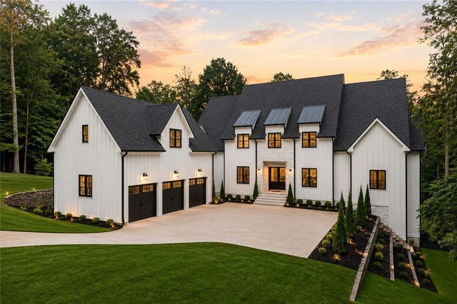 Front exterior of a new home in , Cumming, GA, highlighting curb appeal (Image 2). Front exterior of a new home in , Cumming, GA, highlighting curb appeal (Image 2).