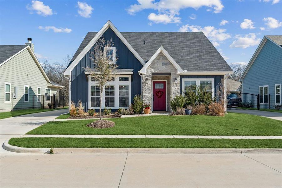 Front exterior of a new home in , Burleson, TX, highlighting curb appeal (Image 21). Front exterior of a new home in , Burleson, TX, highlighting curb appeal (Image 21).