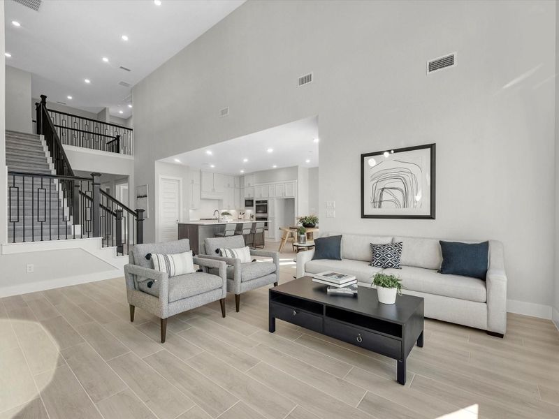 Furnished interior view inside a new home in Dunham Pointe 60′, Cypress (Image 11).