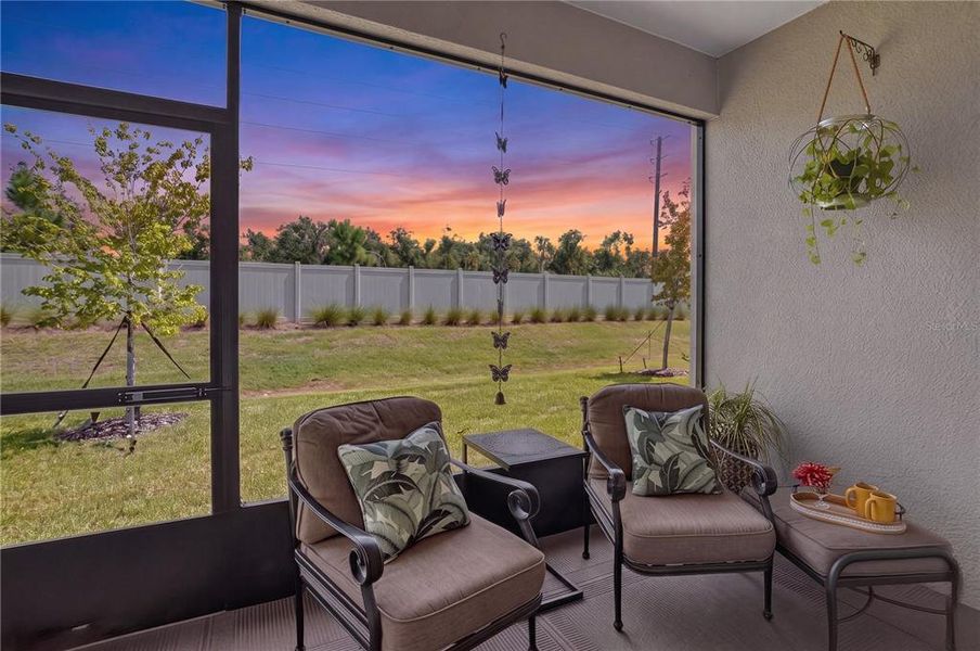 Exterior details and patio area of a home in Prosperity Lakes Active Adult, Parrish (Image 21).