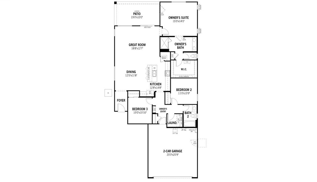 2D floor plan layout for the Autumn by Mattamy Homes in Rosewood Heights, San Tan Valley, AZ (Image 3). 2D floor plan layout for the Autumn by Mattamy Homes in Rosewood Heights, San Tan Valley, AZ (Image 3).