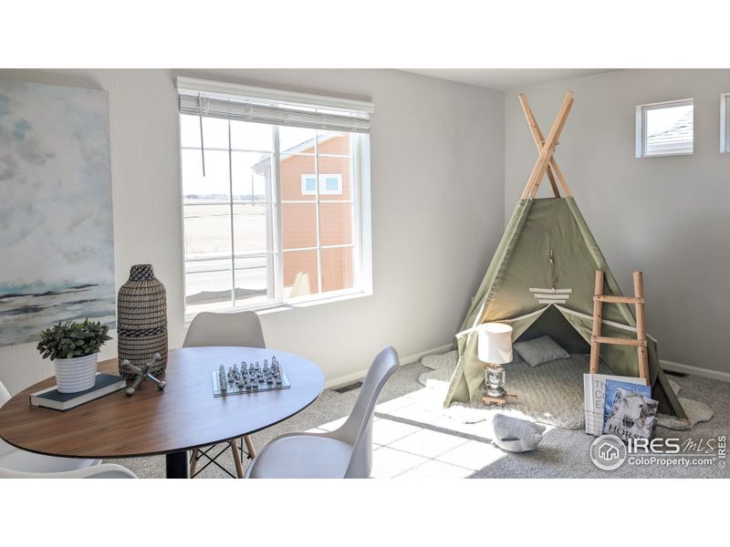 Furnished interior view inside a new home in Thompson River Ranch, Johnstown (Image 23). Furnished interior view inside a new home in Thompson River Ranch, Johnstown (Image 23).