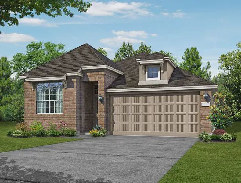 Representative exterior photo of a completed home built from the Lanai by Chesmar Homes in Bridgeland 45's, Cypress, TX (Image 23).
