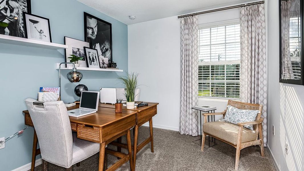 Representative furnished interior of a home built from the Jasmine by Taylor Morrison in Horse Creek at Crosswinds, Davenport (Image 17). Representative furnished interior of a home built from the Jasmine by Taylor Morrison in Horse Creek at Crosswinds, Davenport (Image 17).