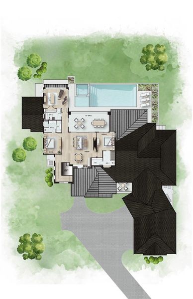View of room layout, second floor