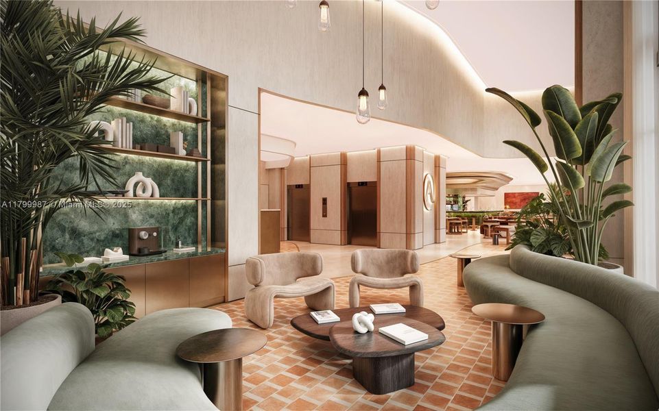 Furnished interior view inside a new home in , Miami (Image 9).