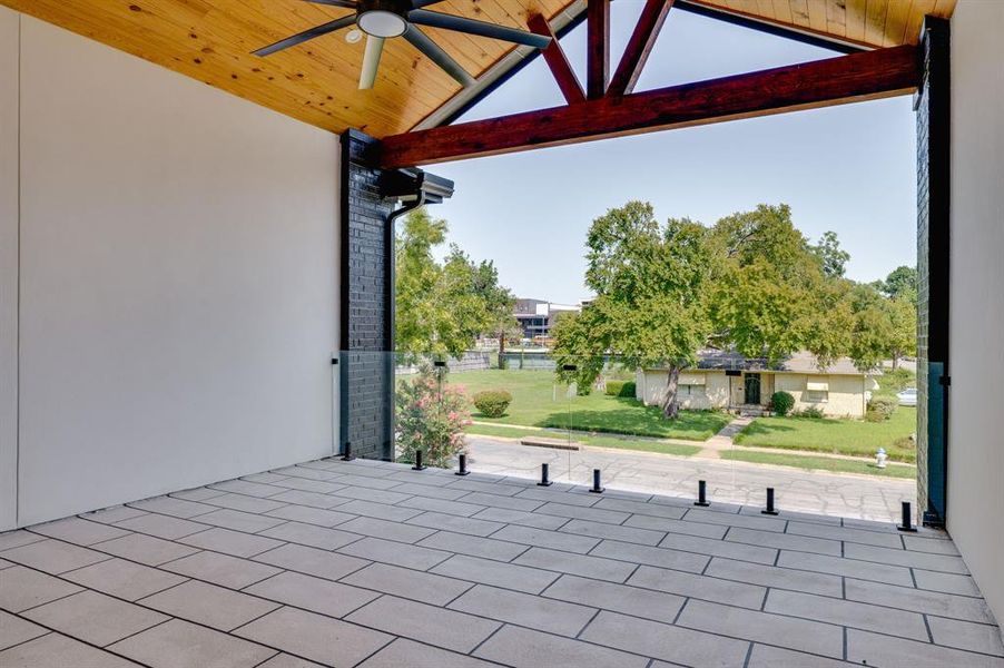 View of patio with a ceiling fan View of patio with a ceiling fan