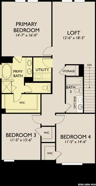 2D floor plan layout of this home in Hennersby Hollow, San Antonio, TX (Image 3).