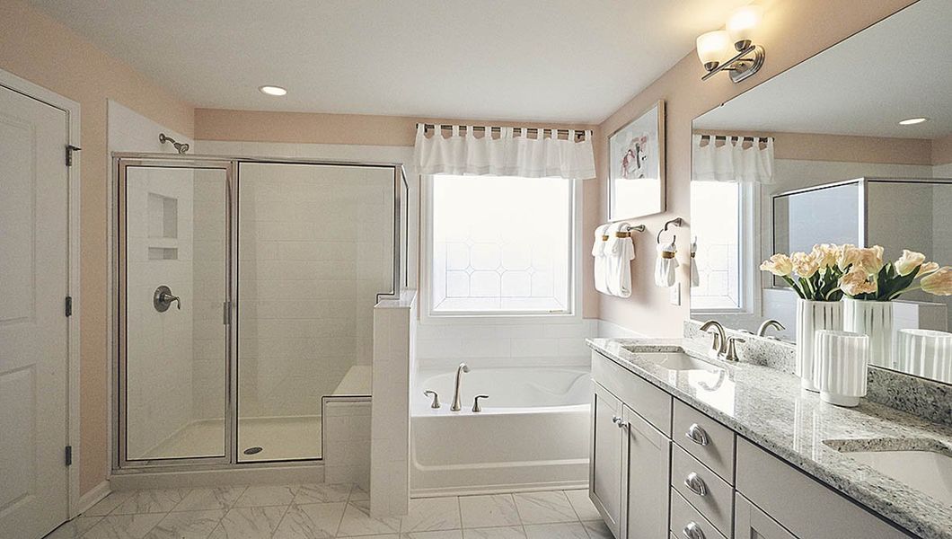 Furnished interior view inside a new home in The Meadows at Kinsley, Jamestown (Image 32). Furnished interior view inside a new home in The Meadows at Kinsley, Jamestown (Image 32).