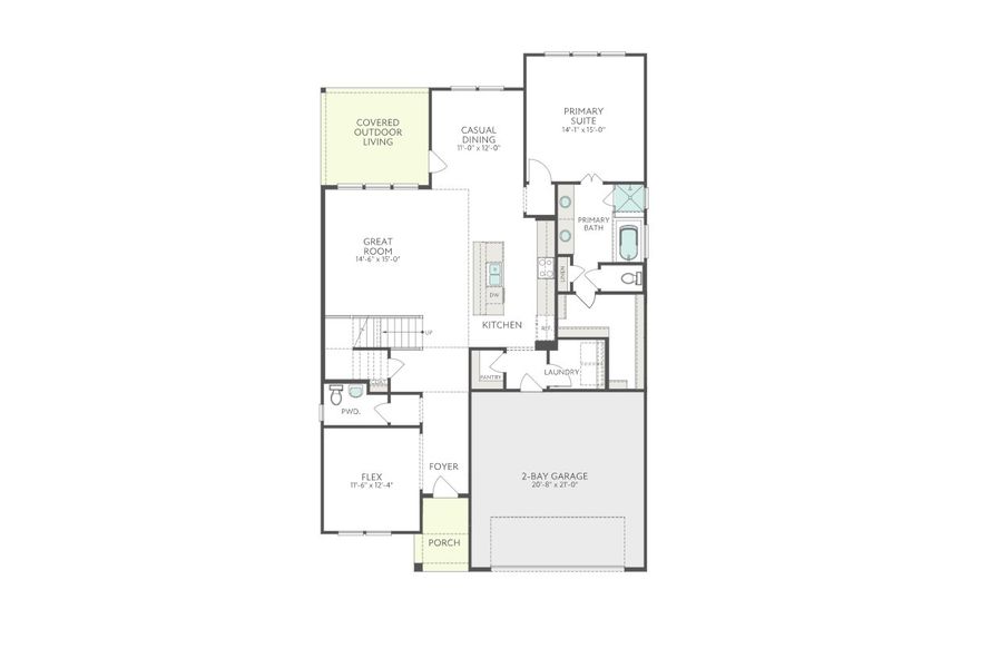 2D floor plan layout for the Martin by Tri Pointe Homes in Oakhill Reserve, Tomball, TX (Image 4).