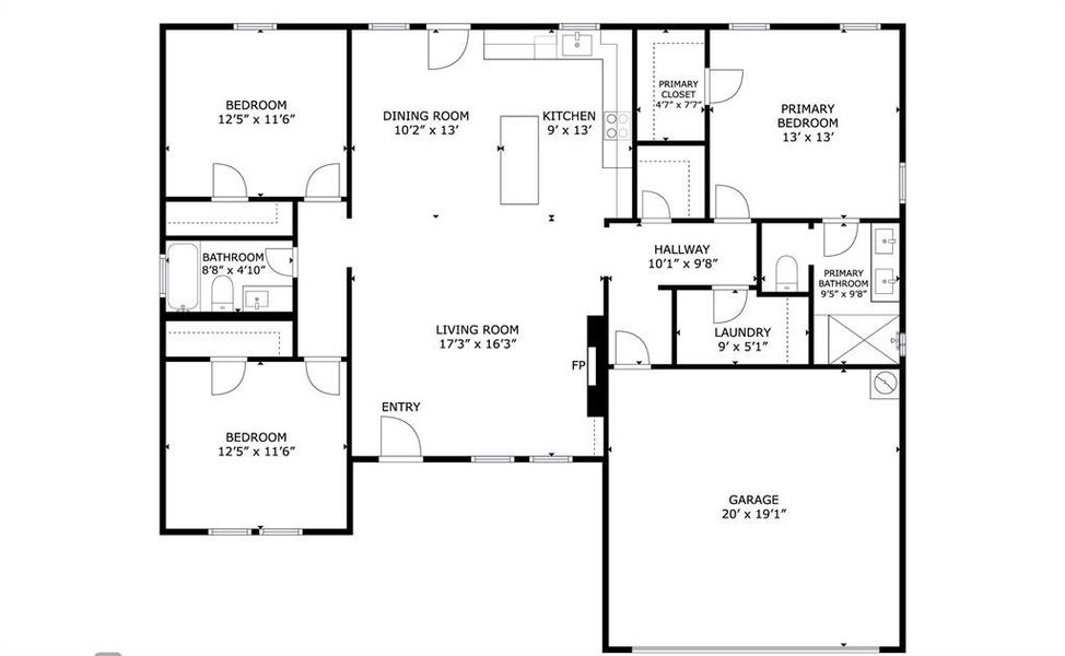 2D floor plan layout of this home in , Ferris, TX (Image 2).