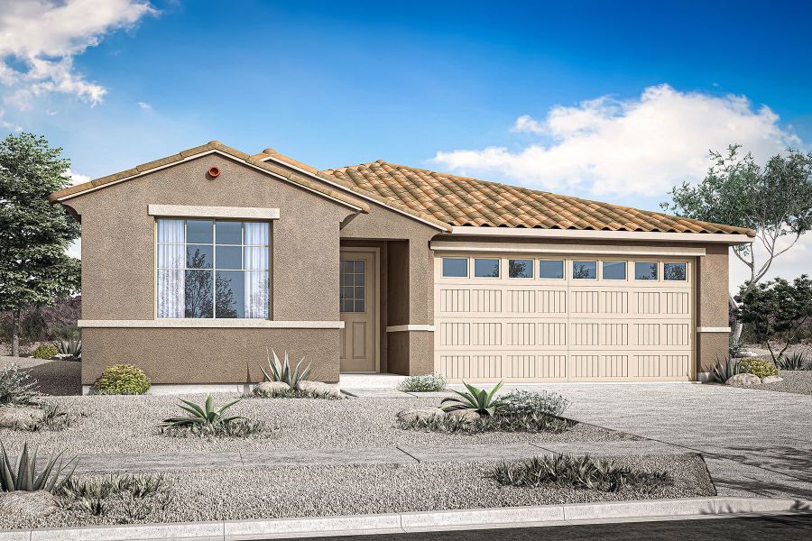 Representative exterior photo of a completed home built from the Sepia by Mattamy Homes in Tyler Ranch, Buckeye, AZ (Image 4). Representative exterior photo of a completed home built from the Sepia by Mattamy Homes in Tyler Ranch, Buckeye, AZ (Image 4).