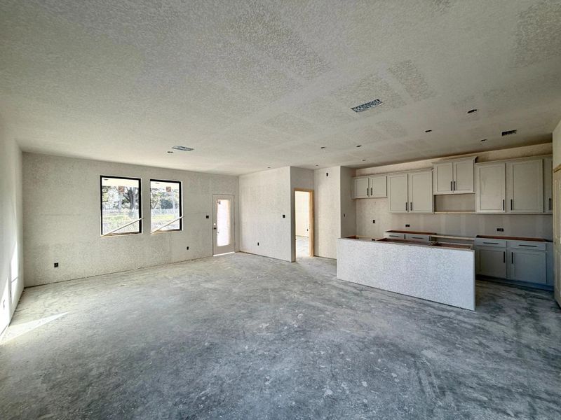 Construction Progress - Family Room looking into Kitchen Construction Progress - Family Room looking into Kitchen