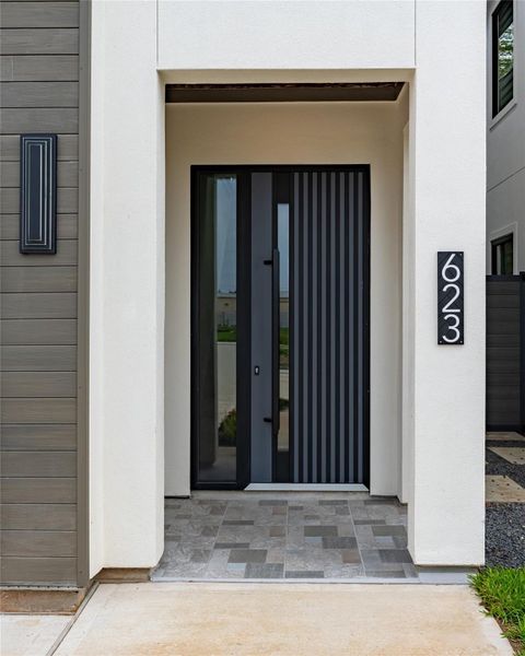 Exterior details and patio area of a home in , Stafford (Image 3).