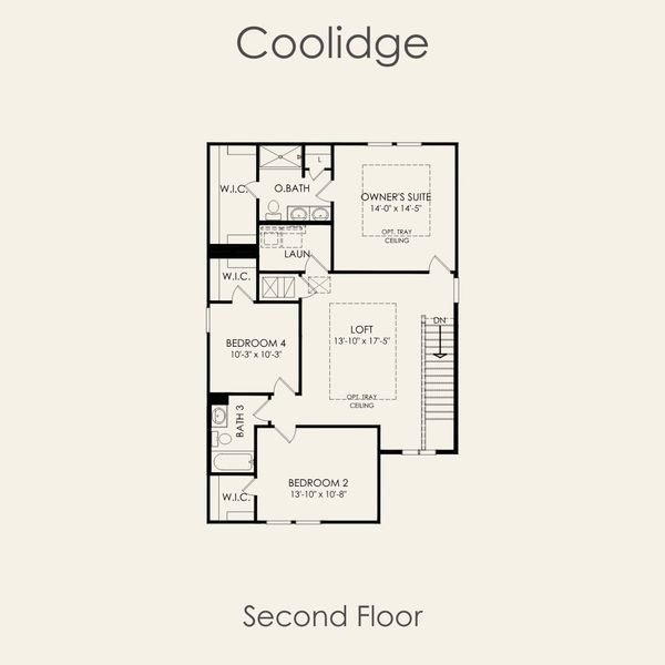 2D floor plan layout for the Coolidge by Pulte Homes in Crosswinds, Kyle, TX (Image 3). 2D floor plan layout for the Coolidge by Pulte Homes in Crosswinds, Kyle, TX (Image 3).