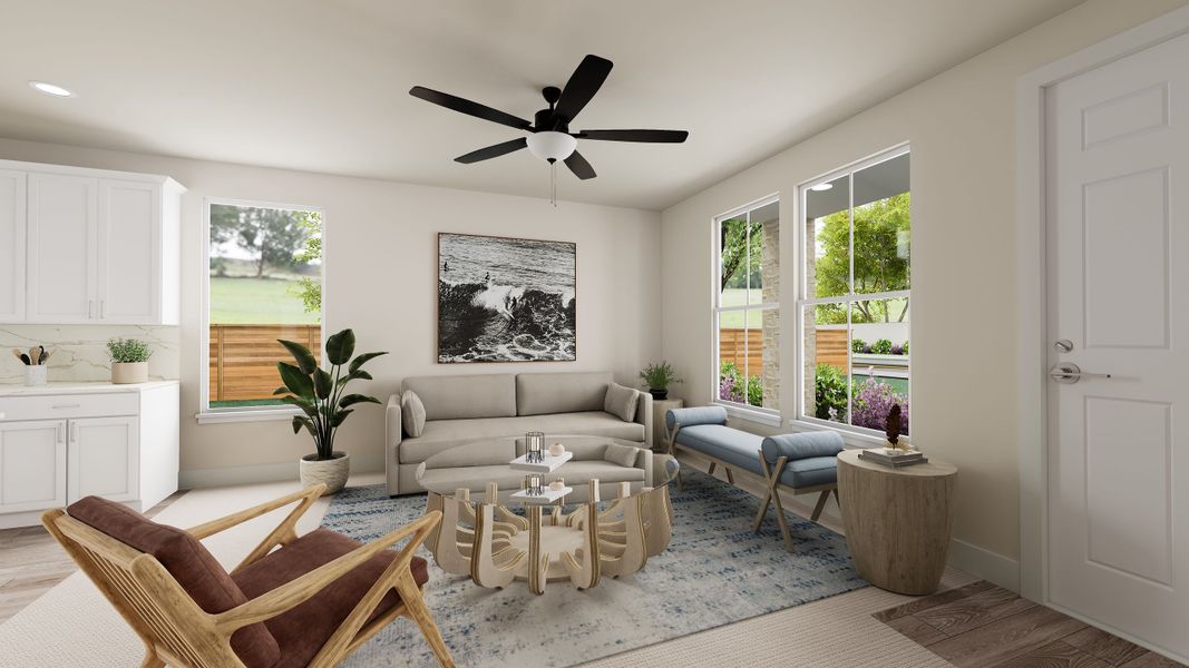 Representative furnished interior of a home built from the Landau by Tri Pointe Homes in Painted Tree, McKinney (Image 7).