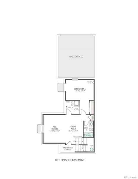 2D floor plan layout of this home in Painted Prairie, Aurora, CO (Image 3).