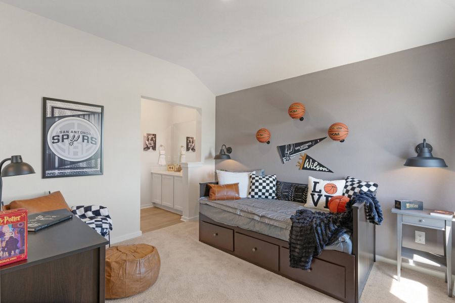 Representative furnished interior of a home built from the Windsor – 45′ Lot by Chesmar Homes in Bridgeland, Cypress (Image 17).