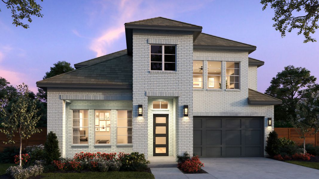 Representative exterior photo of a completed home built from the Emerson by Southgate Homes in Painted Tree 50' Series, McKinney, TX (Image 2). Representative exterior photo of a completed home built from the Emerson by Southgate Homes in Painted Tree 50' Series, McKinney, TX (Image 2).