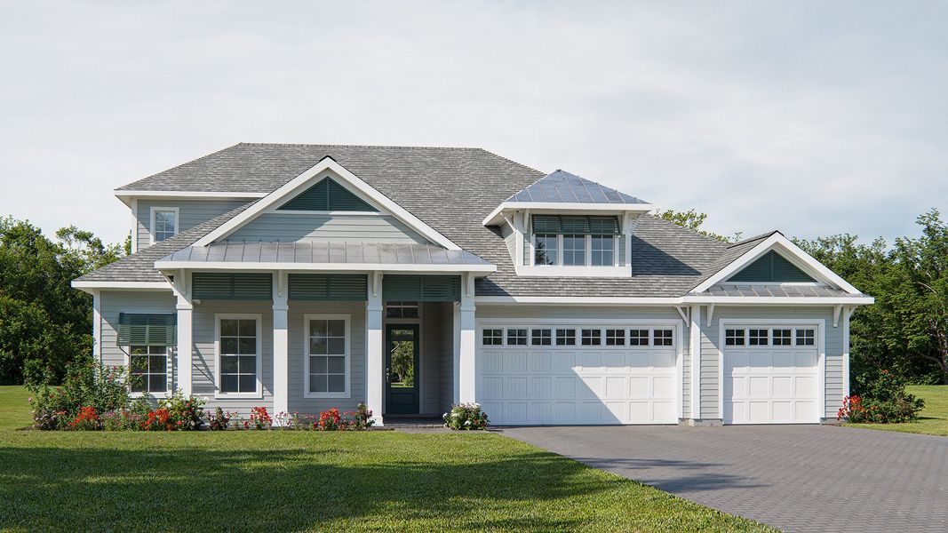 Representative exterior photo of a completed home built from the 4229MC by MasterCraft Builder Group in SilverLeaf, St. Augustine, FL (Image 4).