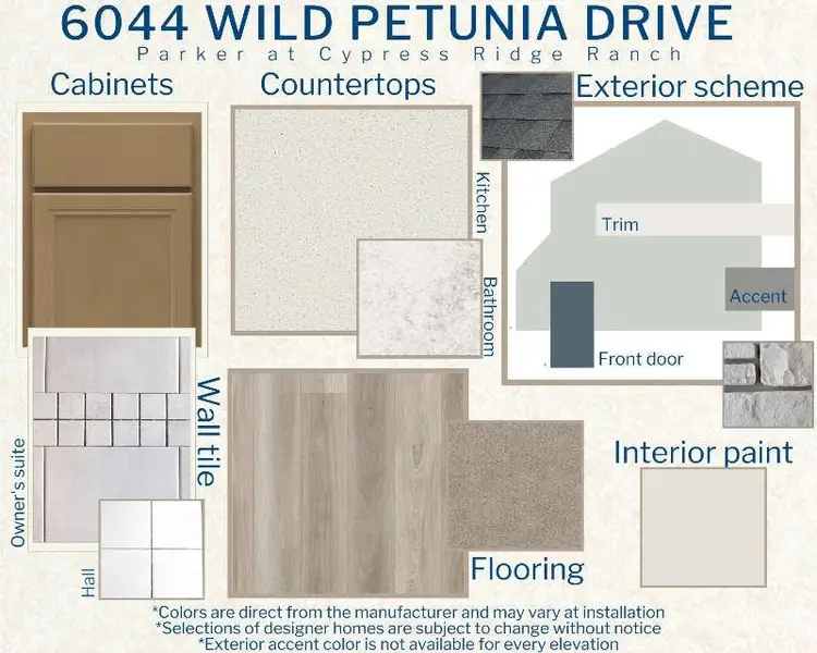 Parker - Colors for this home Parker - Colors for this home